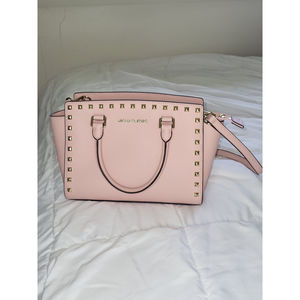Michael Kors Selma Bag Ballet Pink Studded 9 x 14 in Handbag